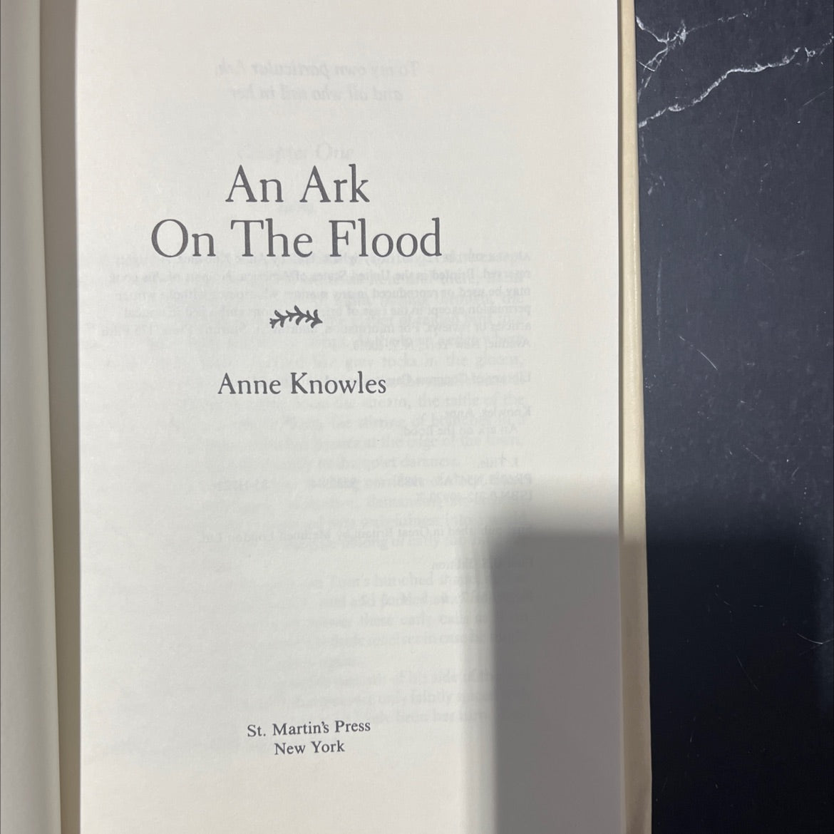 an ark on the flood book, by anne knowles, 1985 Hardcover image 2