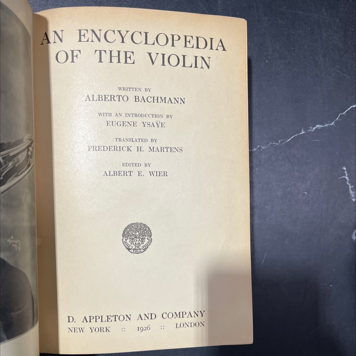 an encyclopedia of the violin book, by alberto bachmann, 1926 Hardcover image 2
