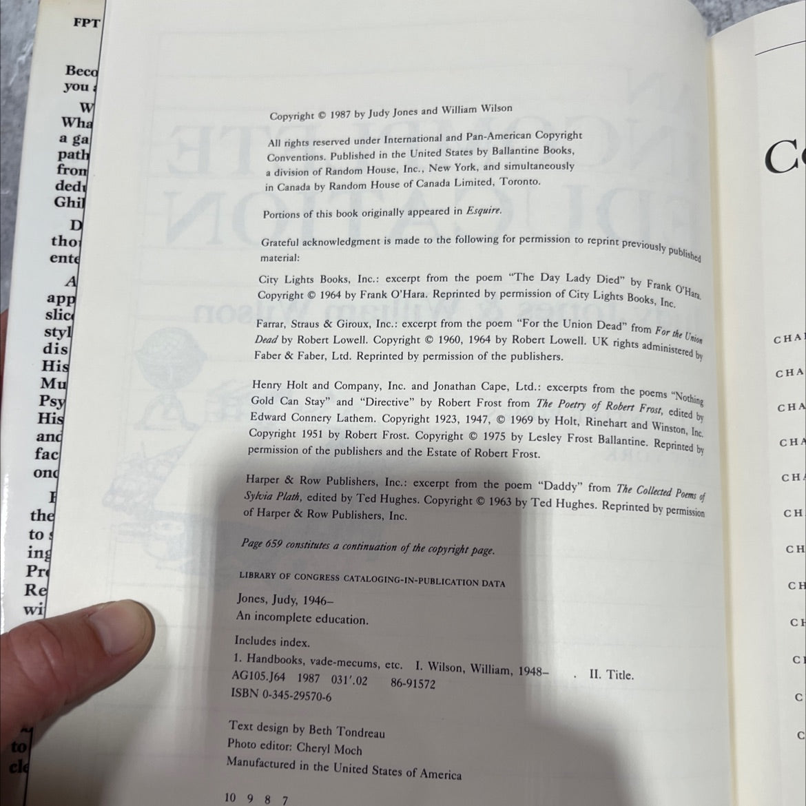 an incomplete education book, by Judy Jones & William Wilson, 1987 Hardcover image 3