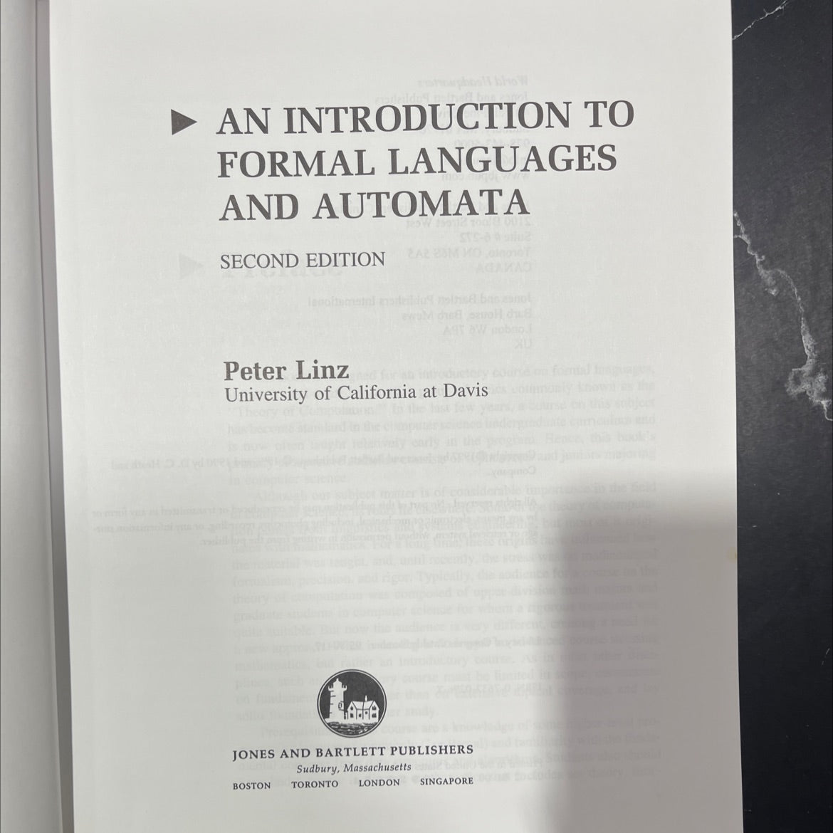 an introduction to formal languages and automata book, by Peter Linz, 1997 Hardcover image 2