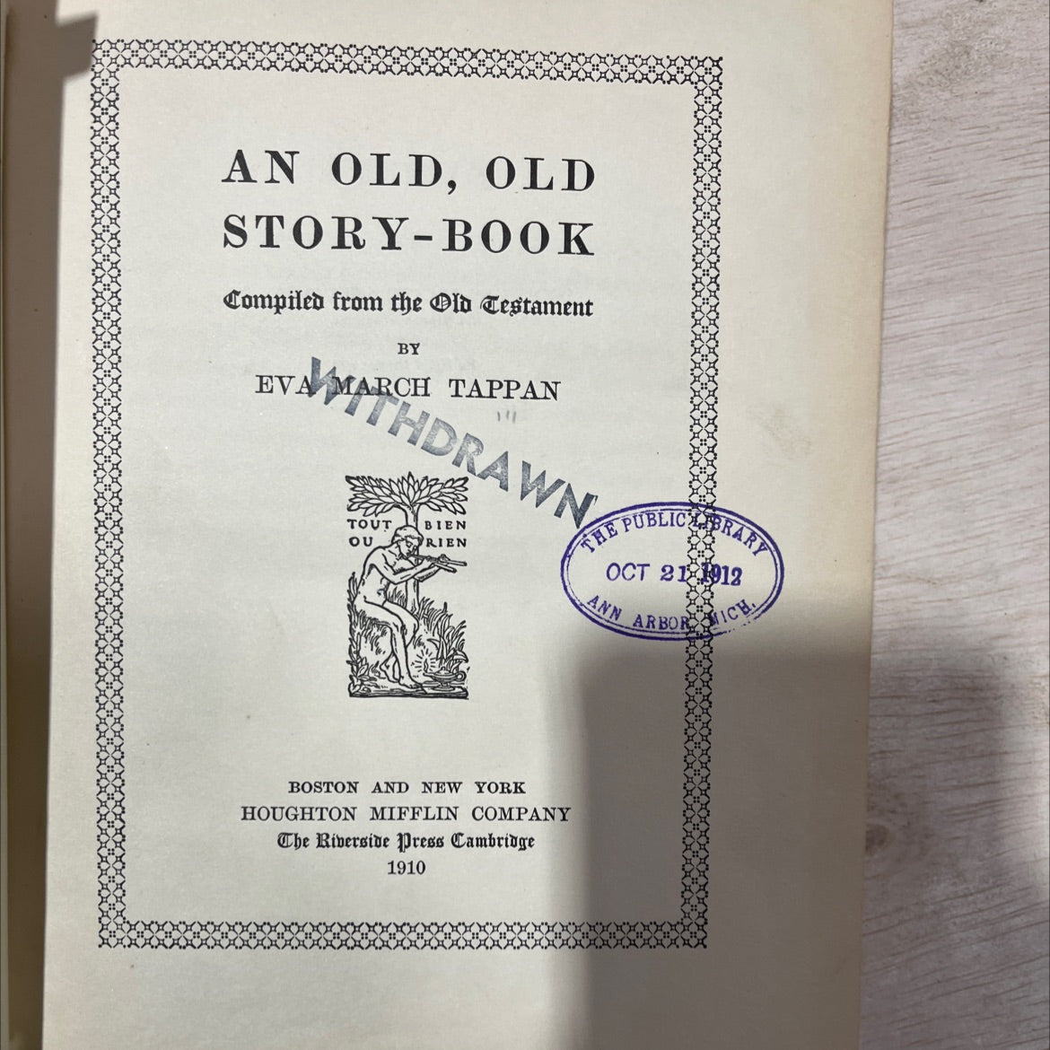 an old, old story-book book, by eva march tappan, 1910 Hardcover, Antique, Heavily Used image 2