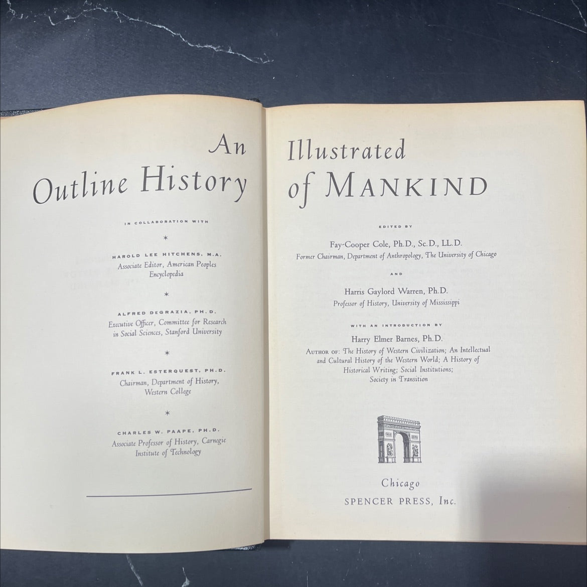an outline history of mankind book, by harold lee hitchens, 1955 Hardcover image 2