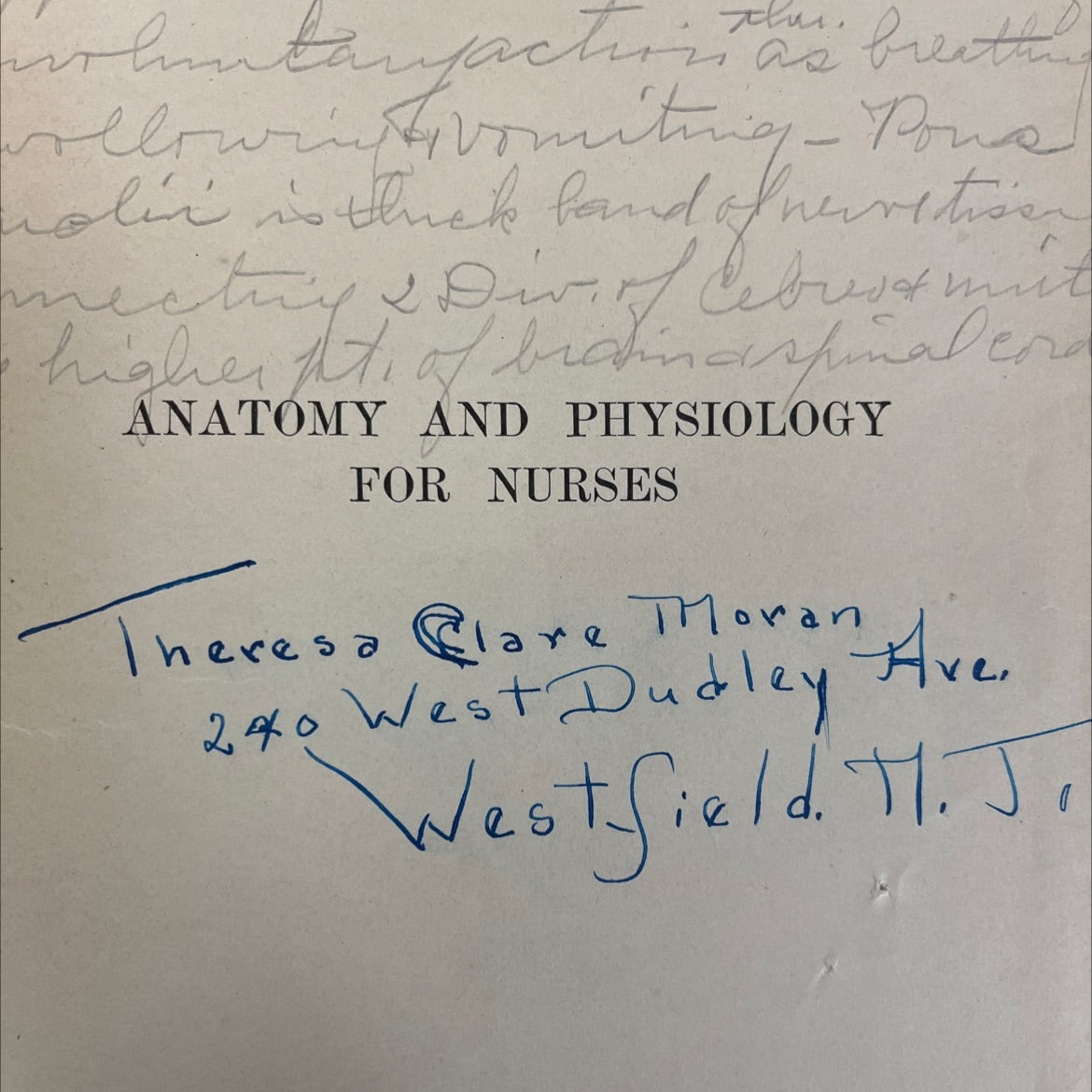 anatomy and physiology for nurses book, by theresa clare moran, 1970 Hardcover, Vintage image 2