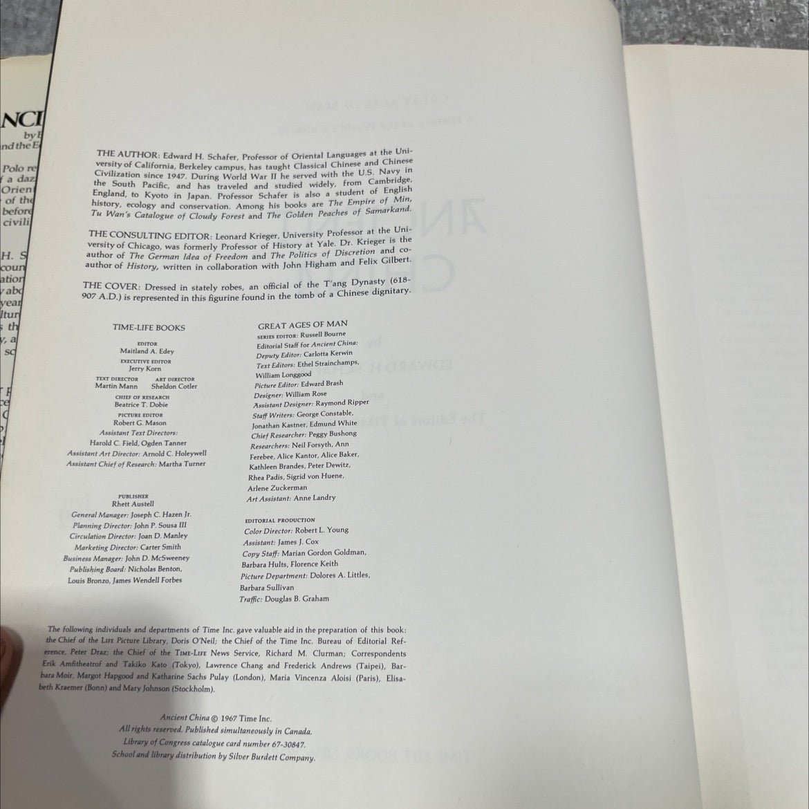 ancient china book, by edward h. schafer, 1967 Hardcover image 3