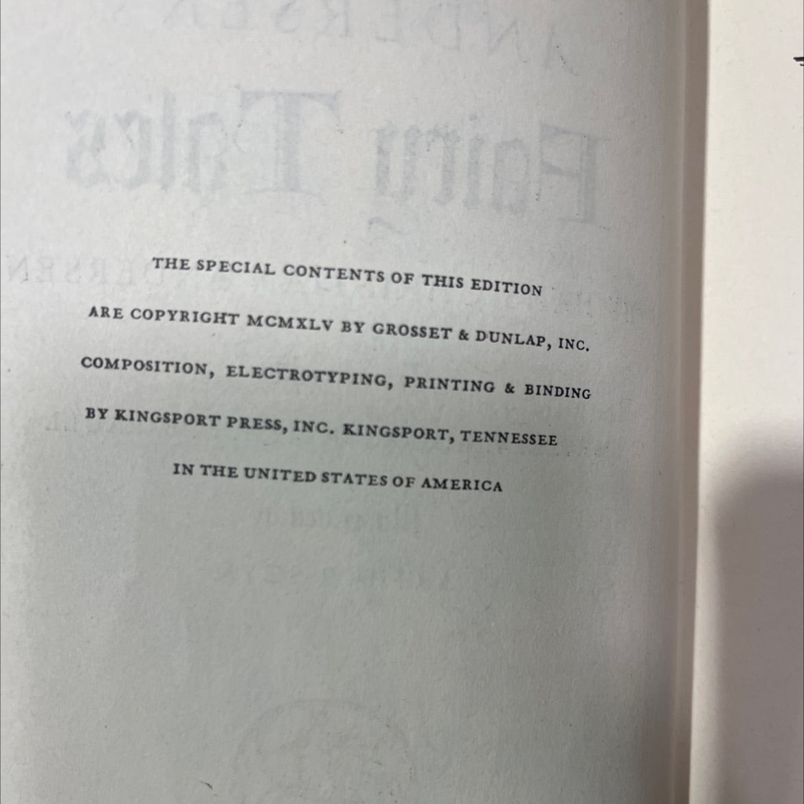 andersen's fairy tales book, by hans christian andersen