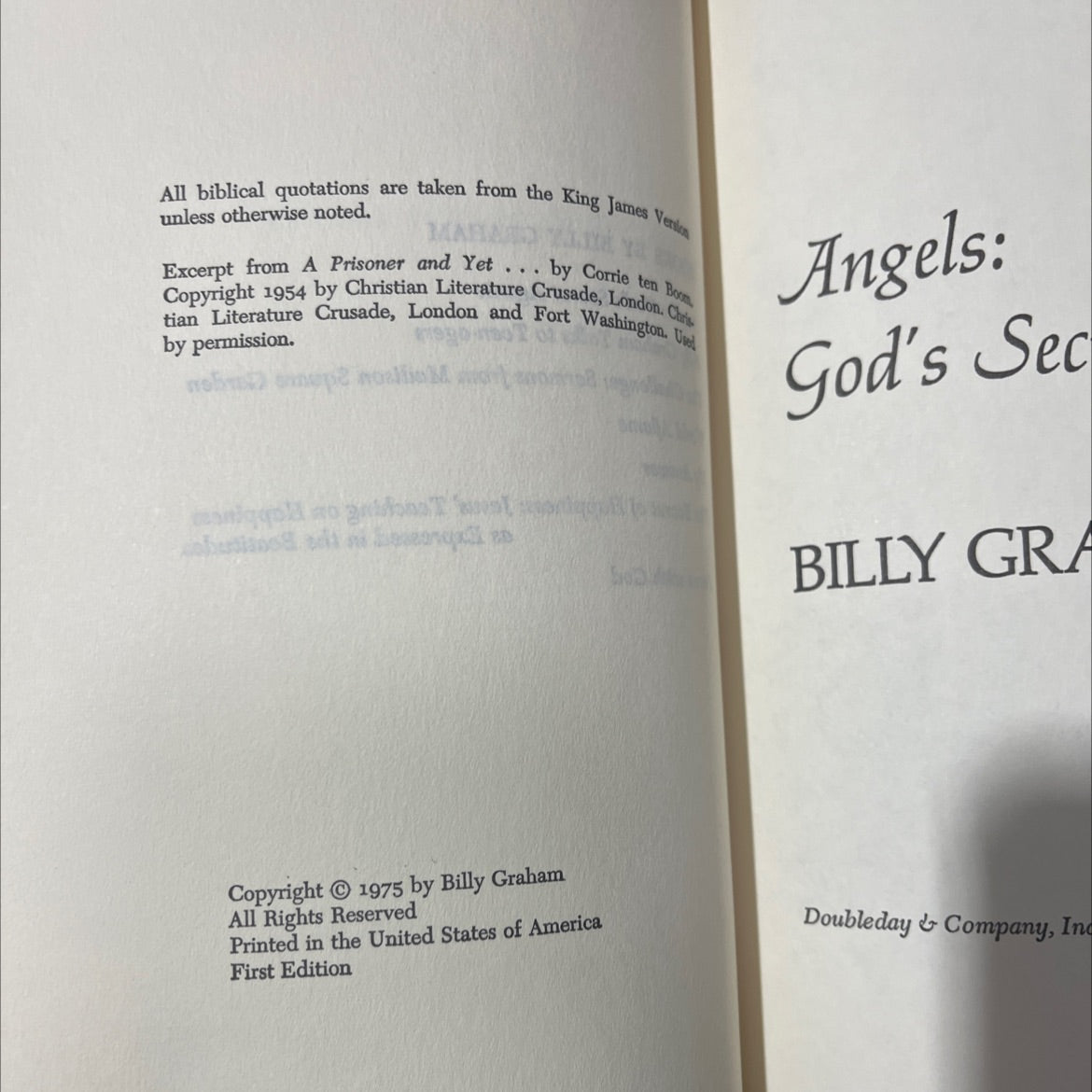 angels: god's secret agents book, by billy graham, 1975 Hardcover image 3