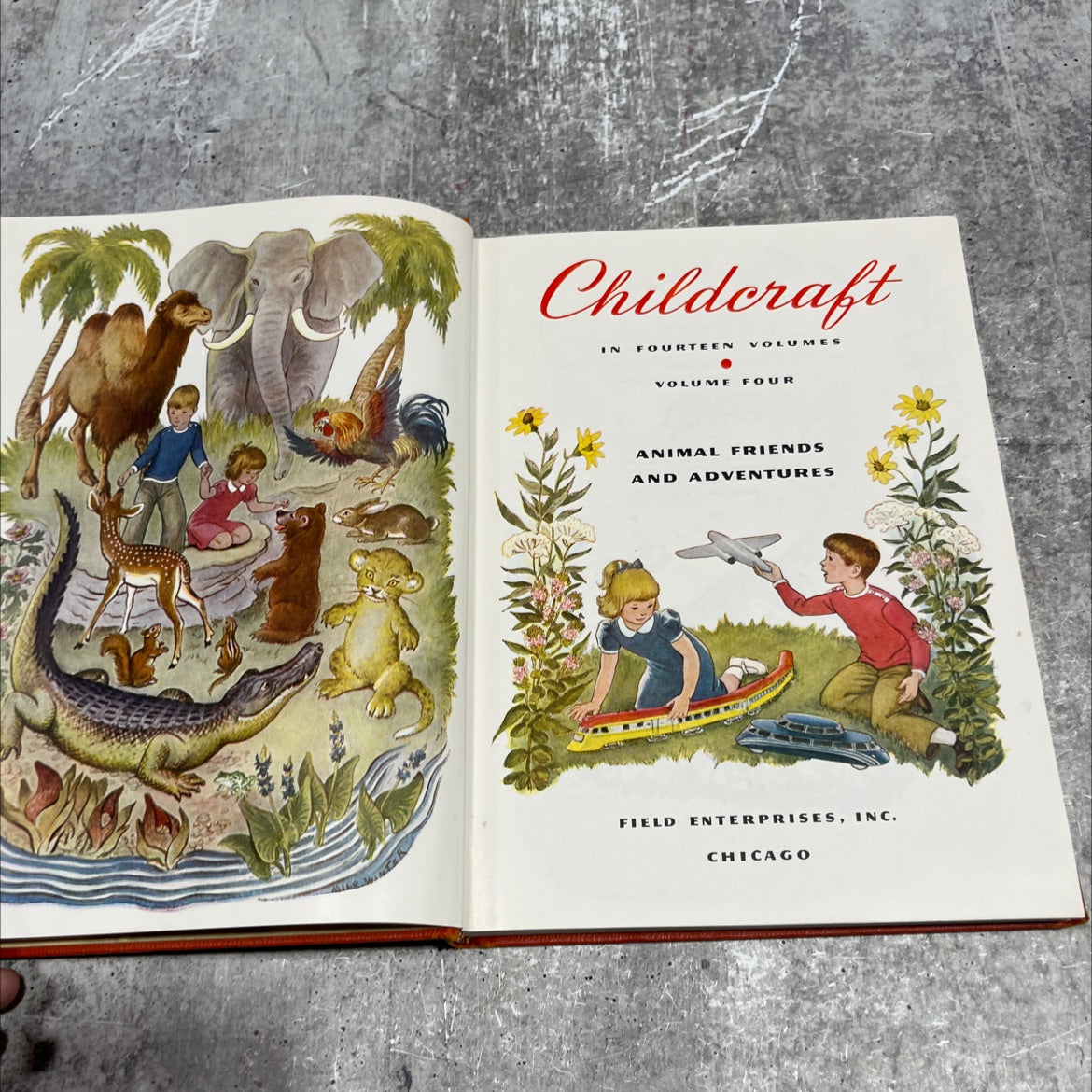 animal friends and adventures book, by unknown, 1949 Hardcover image 2