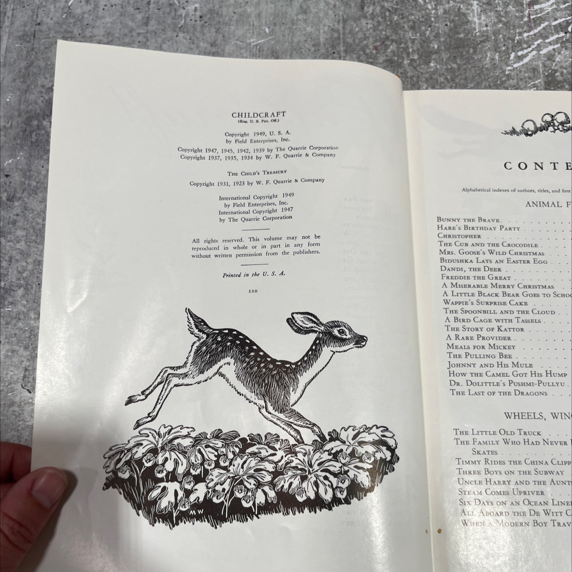 animal friends and adventures book, by unknown, 1949 Hardcover image 3