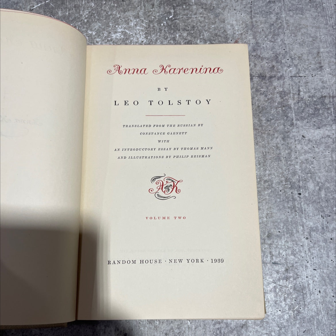 anna karenina book, by leo tolstoy, 1939 Hardcover image 2