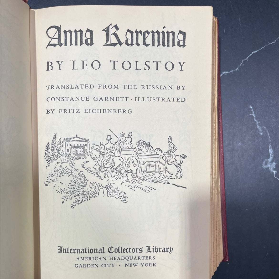 anna karenina book, by leo tolstoy, 1944 Leather image 2