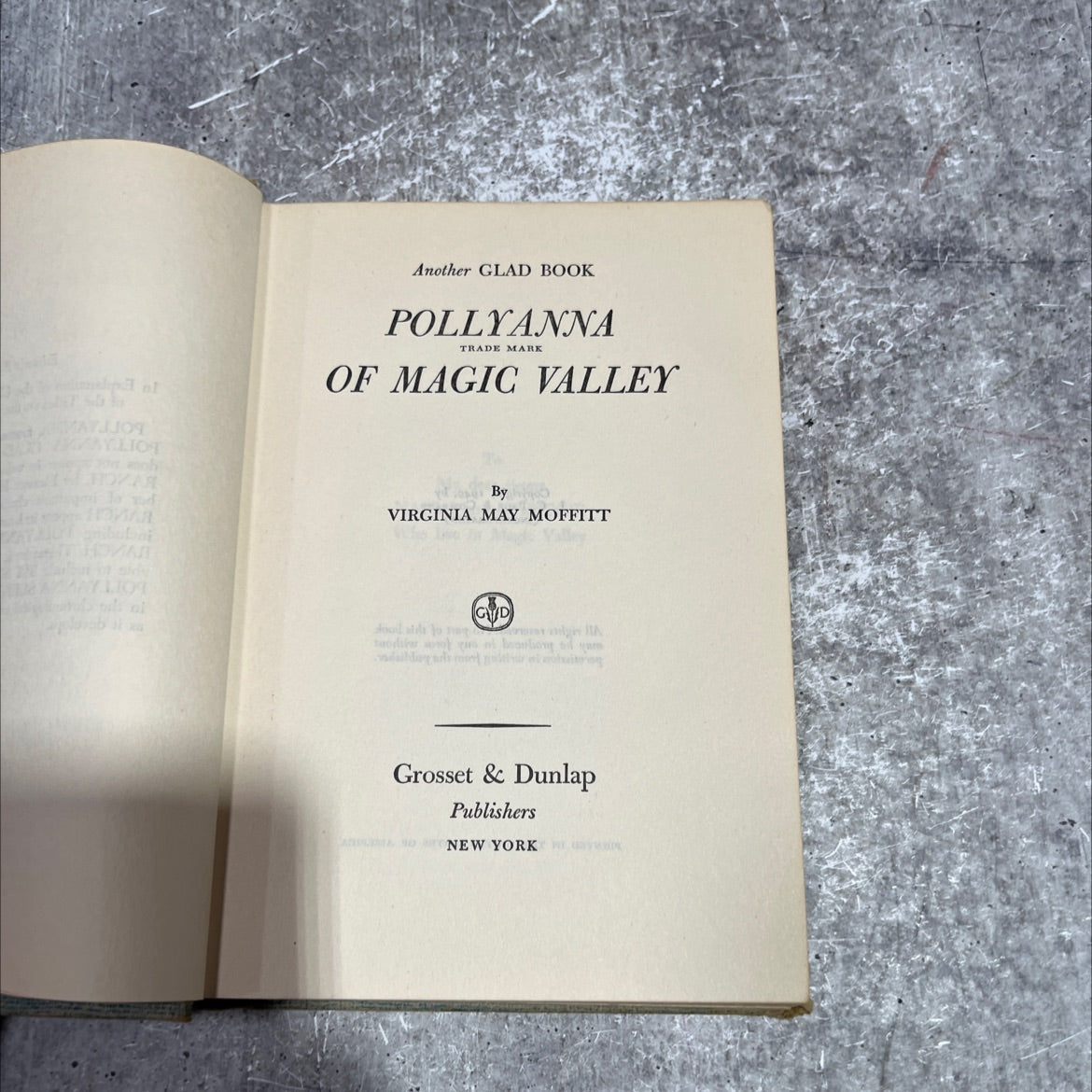 another glad book pollyanna trade mark of magic valley book, by virginia may moffitt, 1949 Hardcover image 2