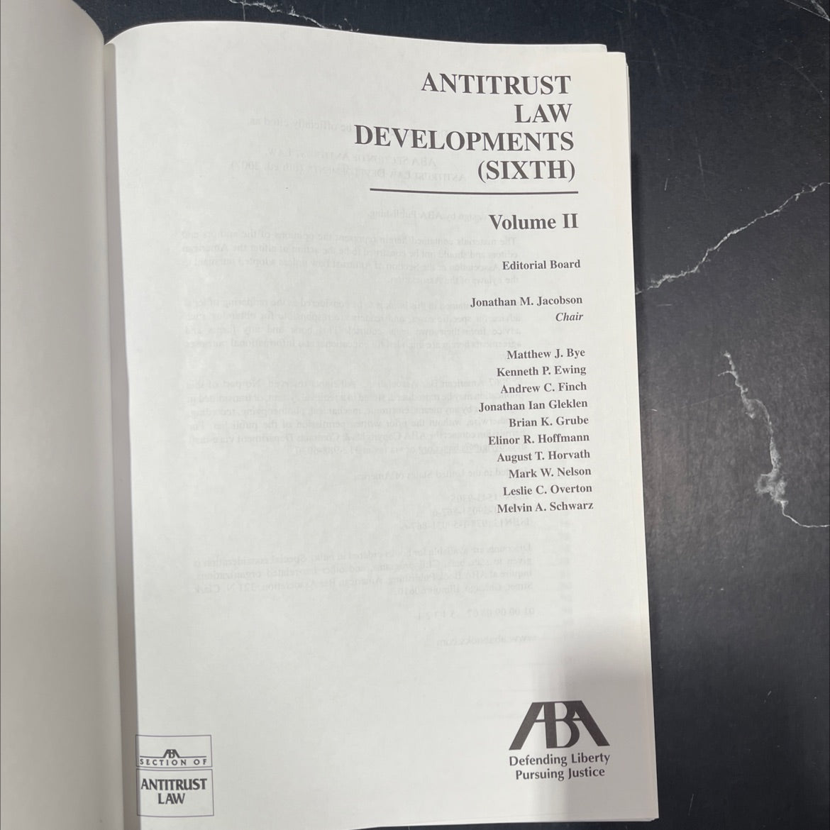 antitrust law developments (sixth) volume ii book, by Jonathan M. Jacobson et al., 2007 Hardcover image 2