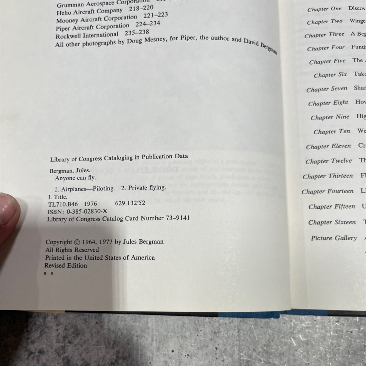 anyone can fly book, by Jules Bergman, 1977 Hardcover image 3