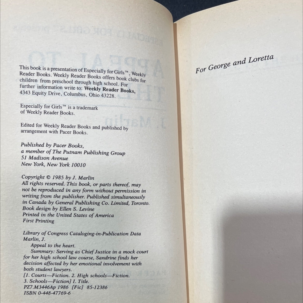 appeal to the heart book, by J. Marlin, 1985 Hardcover image 3