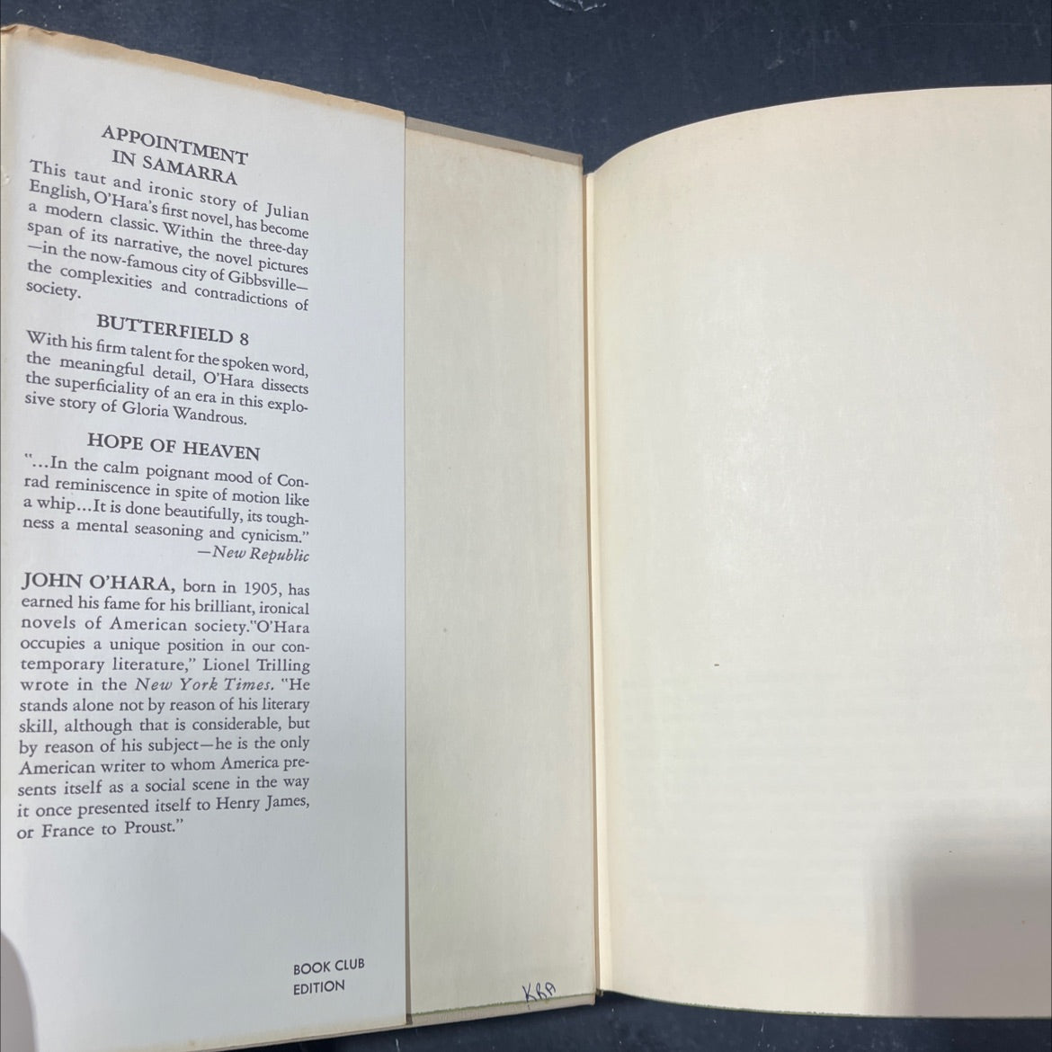 appointment in samarra book, by john o'hara, 1970 Hardcover image 2