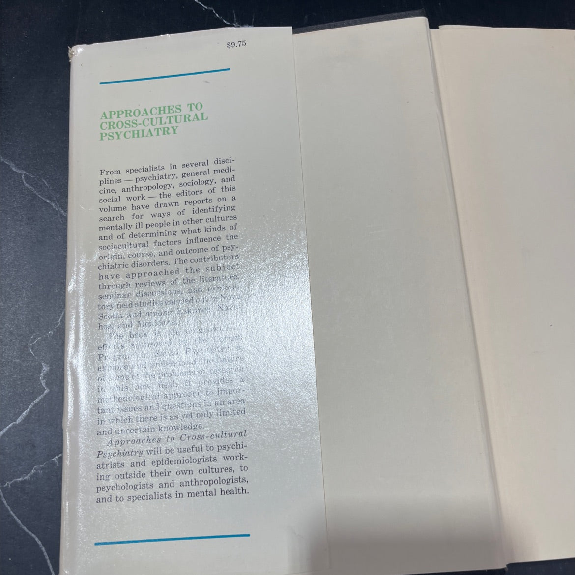 approaches to cross-cultural psychiatry book, by Jane M. Murphy and Alexander H. Leighton, 1966 Hardcover image 4