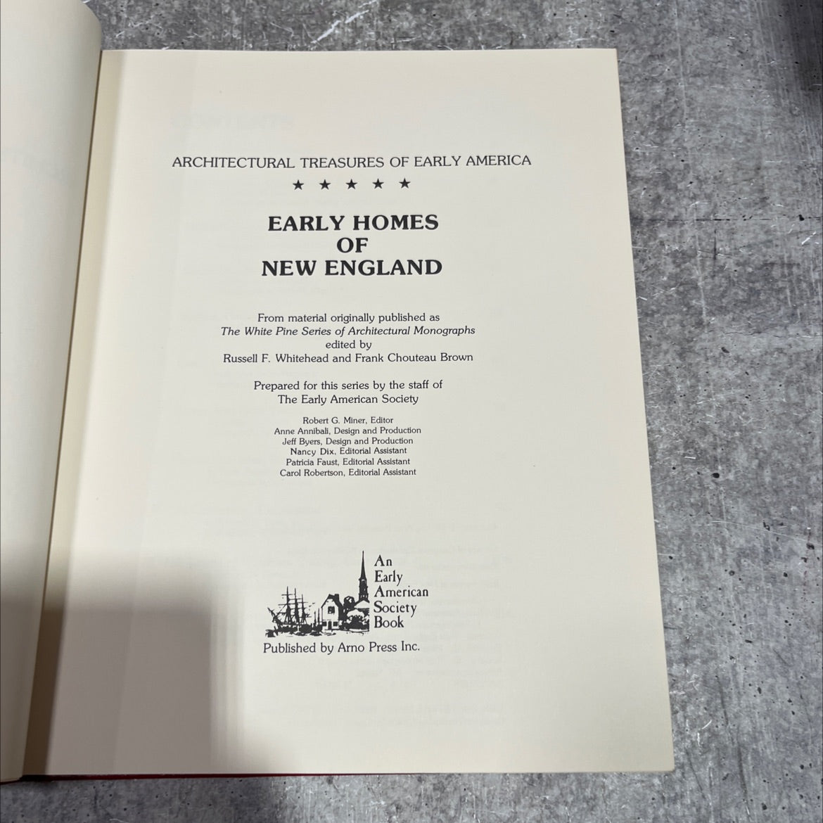 architectural treasures of early america early homes of new england book, by Robert G. Miner, 1977 Hardcover image 2
