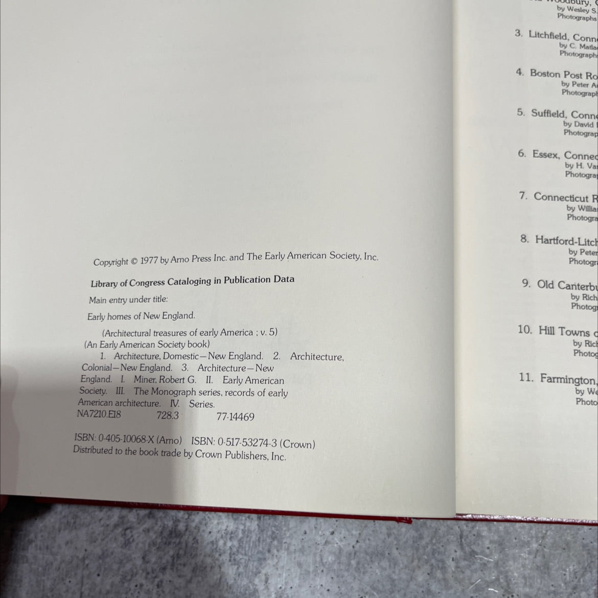 architectural treasures of early america early homes of new england book, by Robert G. Miner, 1977 Hardcover image 3