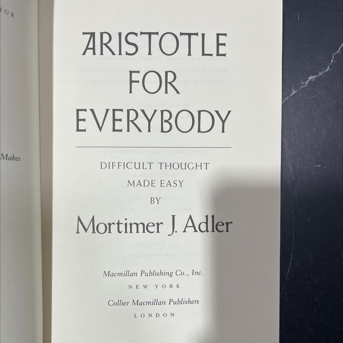 aristotle for everybody book, by Mortimer J. Adler, 1978 Hardcover image 2