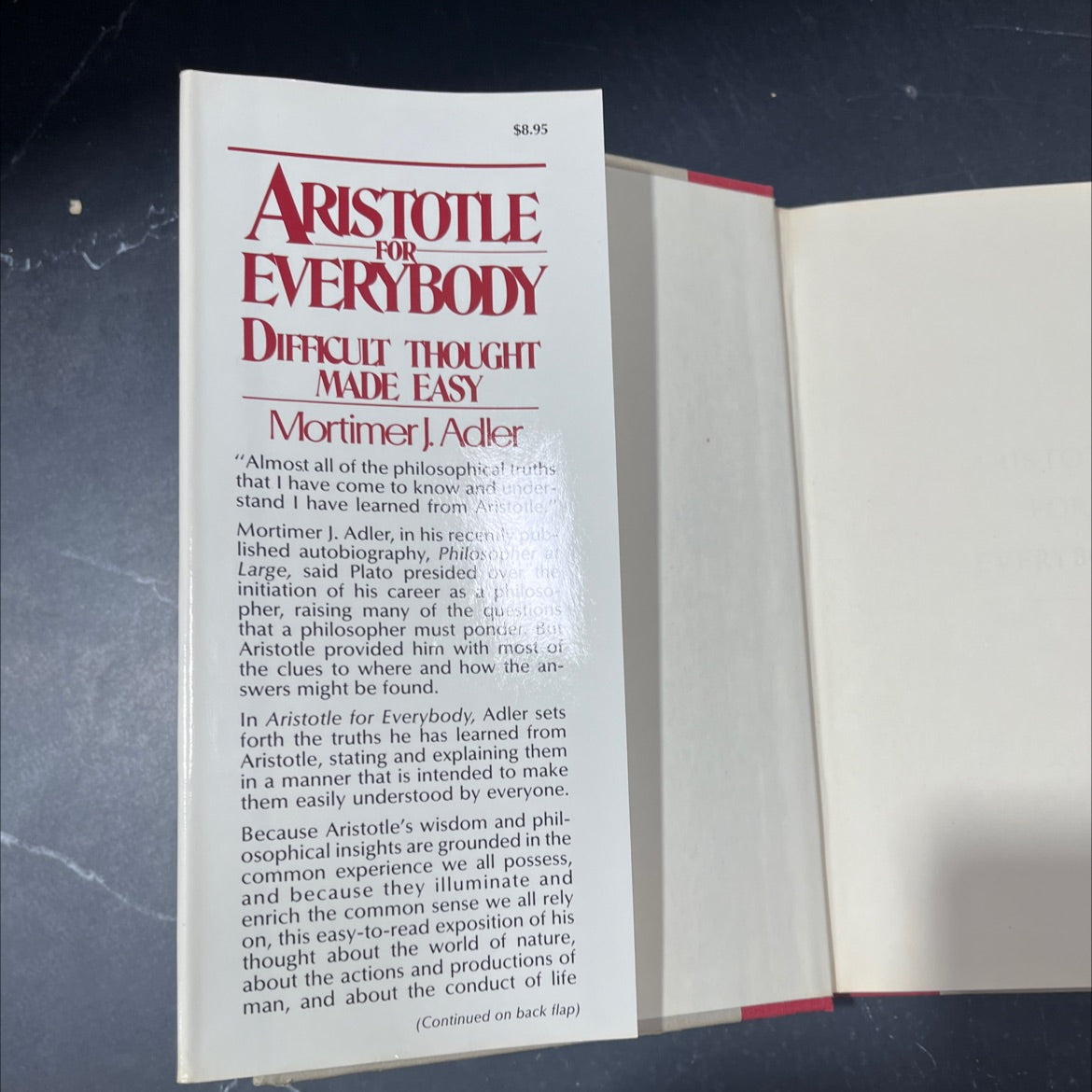 aristotle for everybody book, by Mortimer J. Adler, 1978 Hardcover image 4