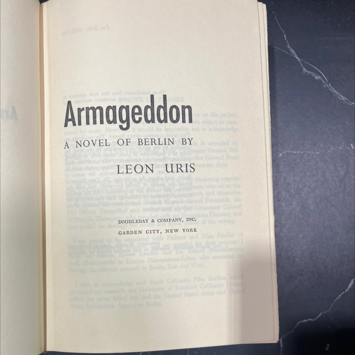armageddon a novel of berlin book, by leon uris, 1964 Hardcover image 2