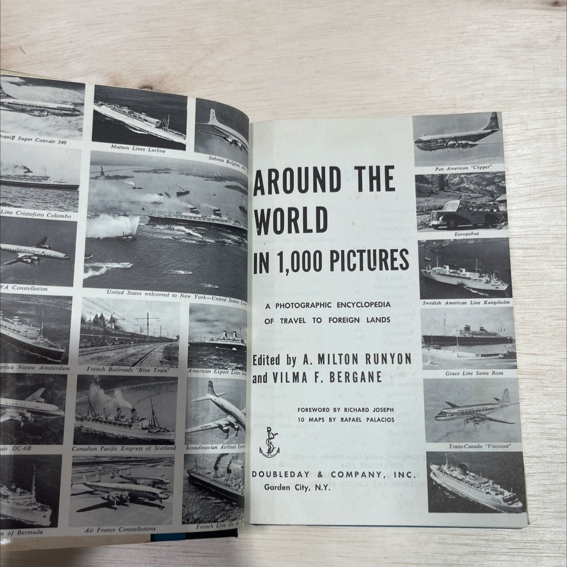 around the world in 1,000 pictures voyage book, by A. Milton Runyon, Vilma F. Bergane, 1954 Hardcover image 2