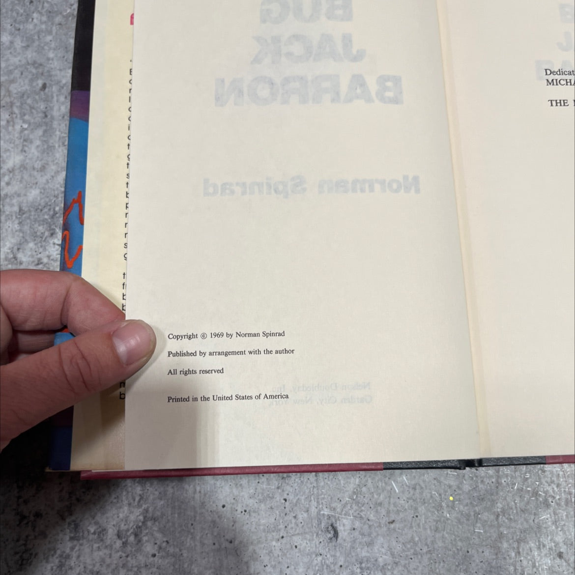 as bug jack barron book, by Norman Spinrad, 1969 Hardcover image 3