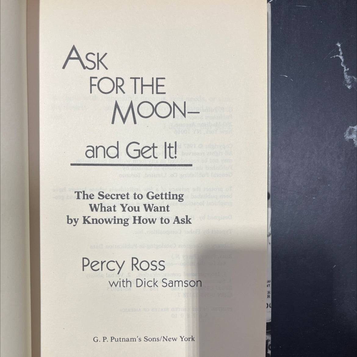 SIGNED ask for the moon-and get it! book, by percy ross, 1987 Hardcover image 2