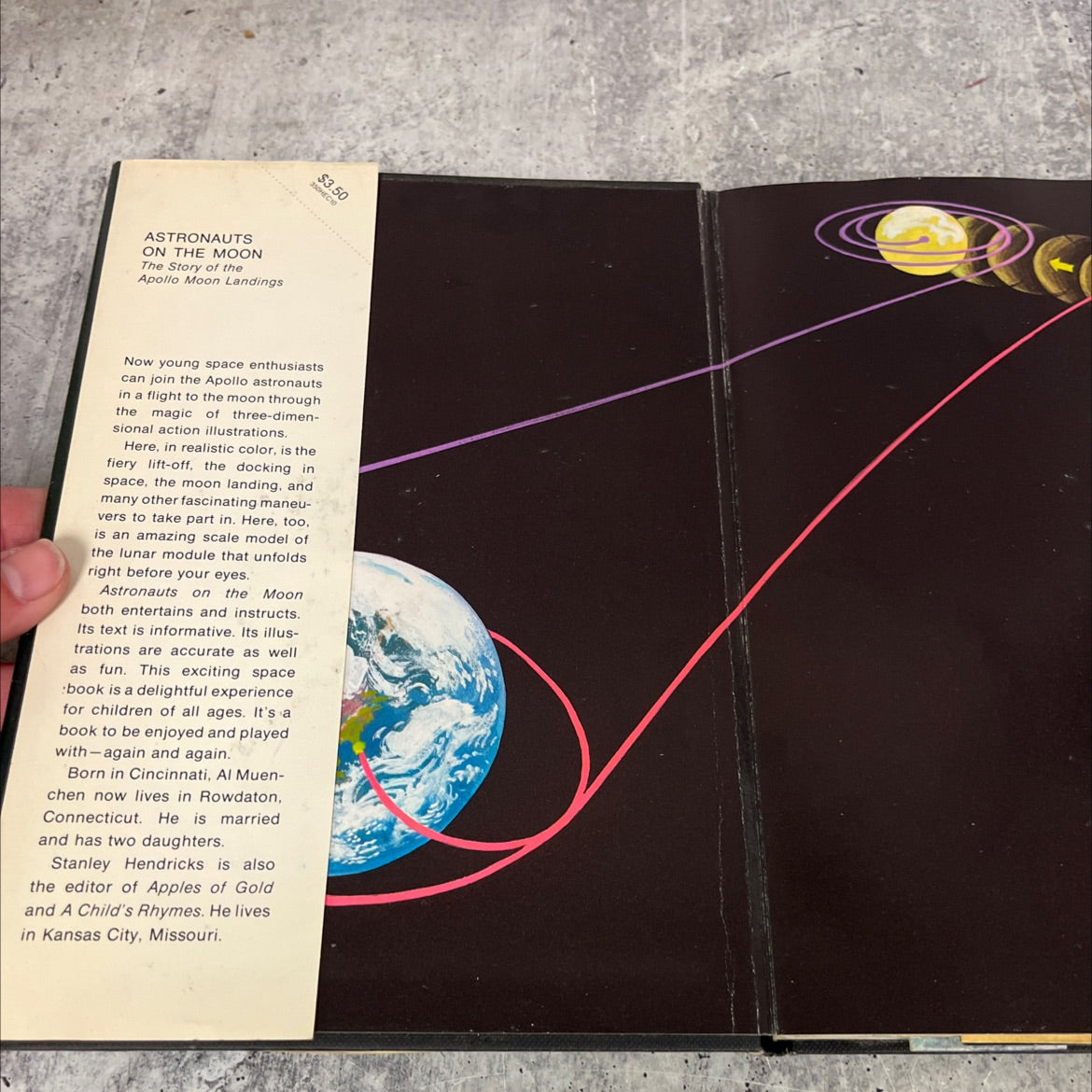 astronauts on the moon book, by Stanley Hendricks, 1970 Hardcover, First Edition image 3