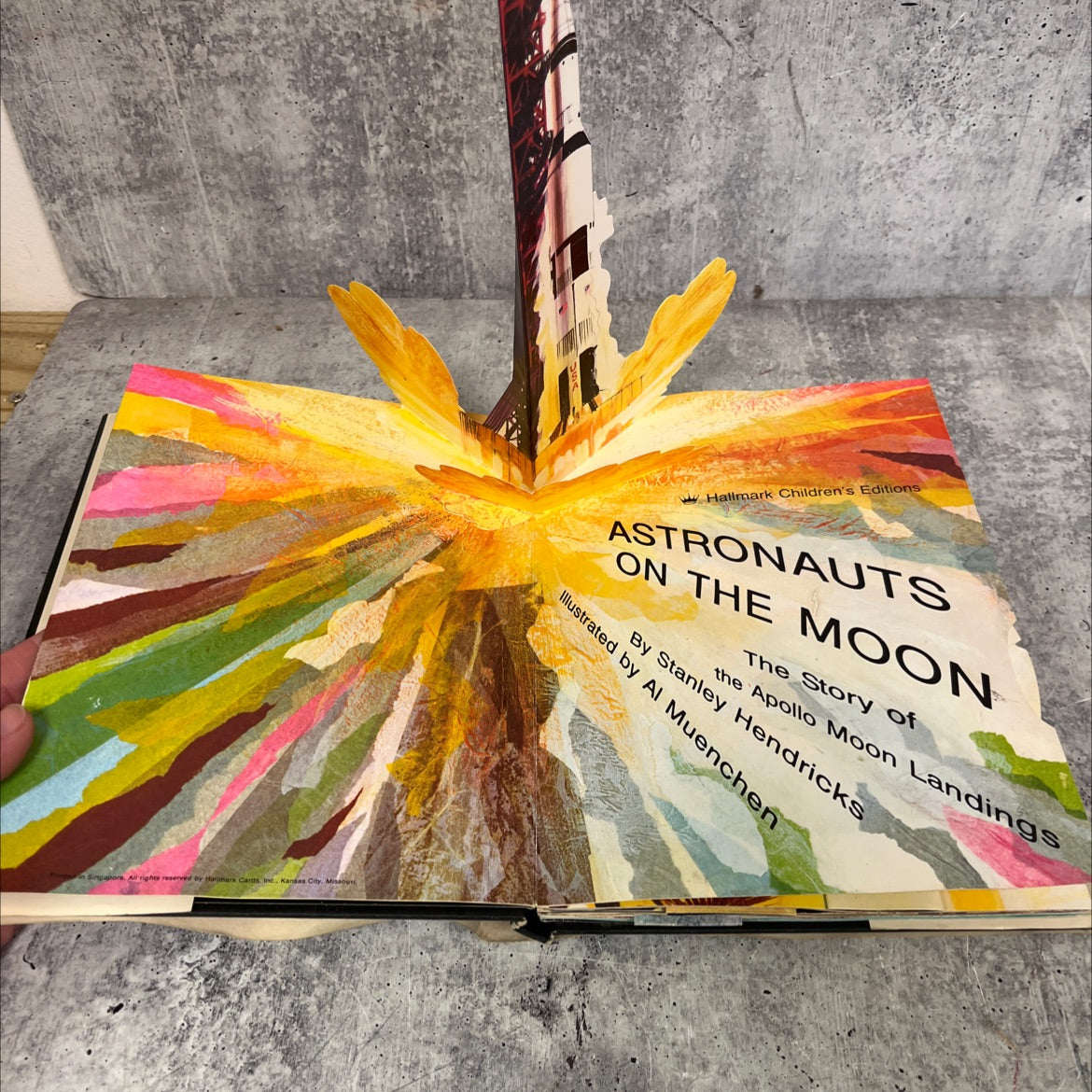 astronauts on the moon book, by Stanley Hendricks, 1970 Hardcover, First Edition image 2