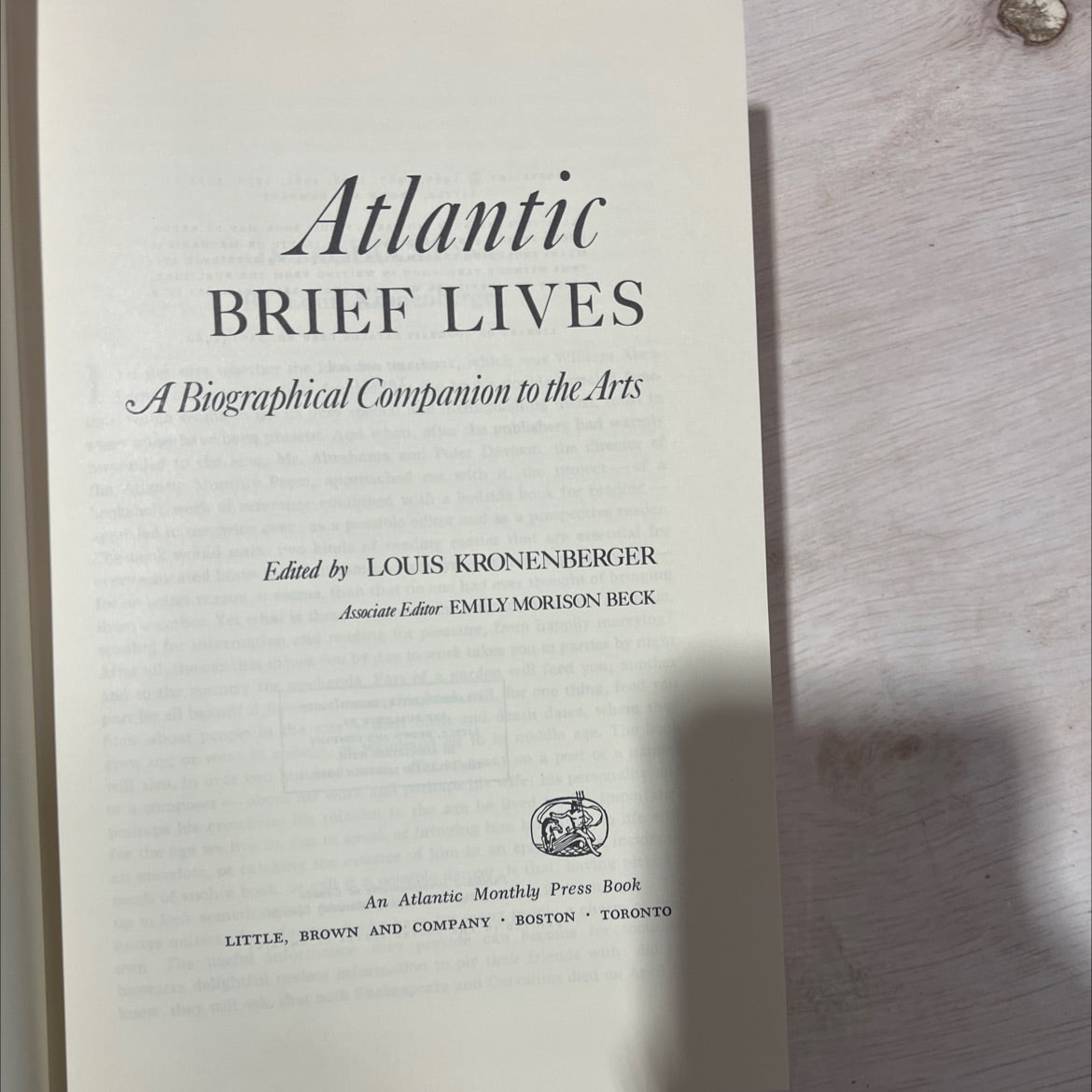 atlantic brief lives a biographical companion to the arts book, by louis kronenberger, 1971 Hardcover, First Edition, image 2