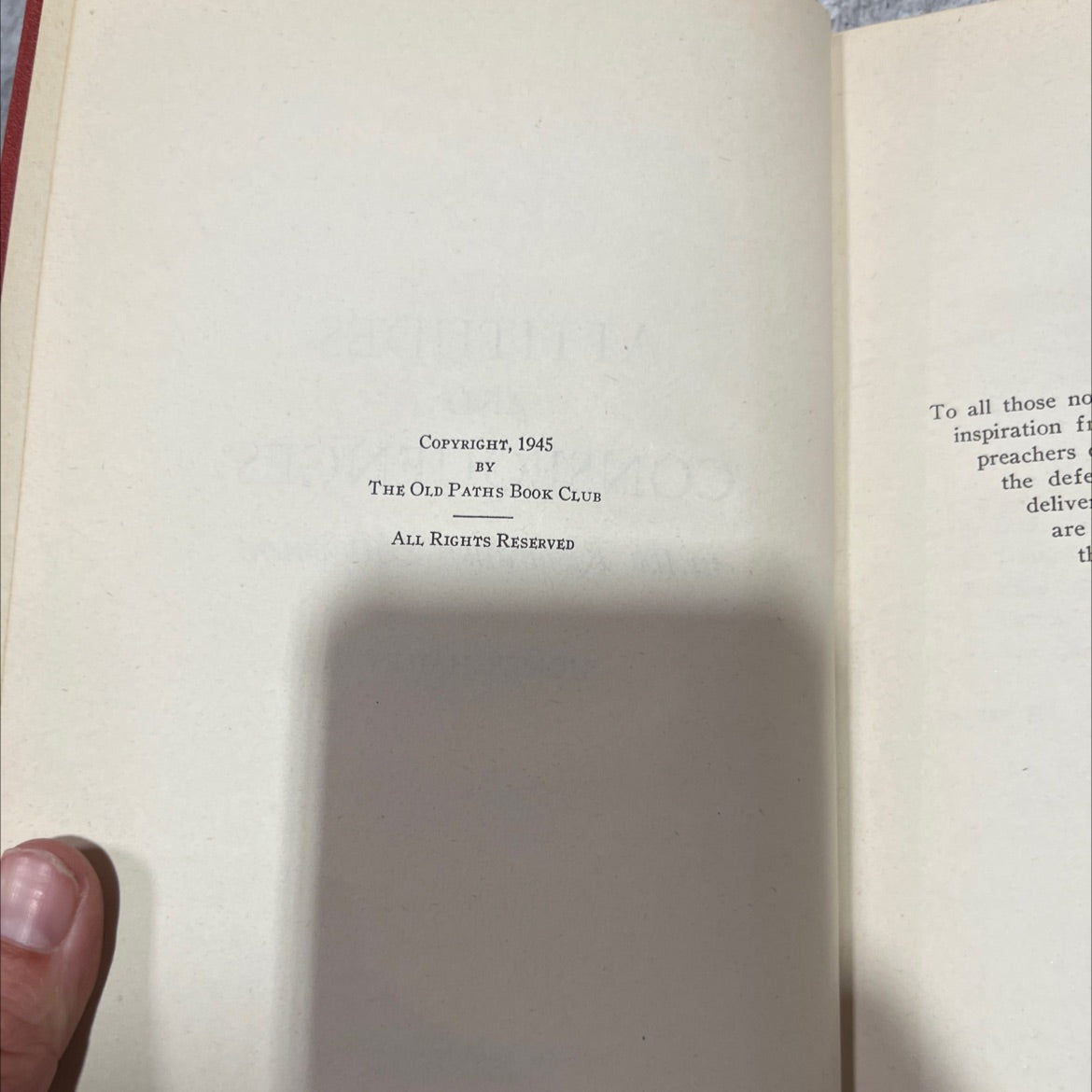attitudes and consequences in the restoration movement book, by homer hailey, 1945 Hardcover image 3