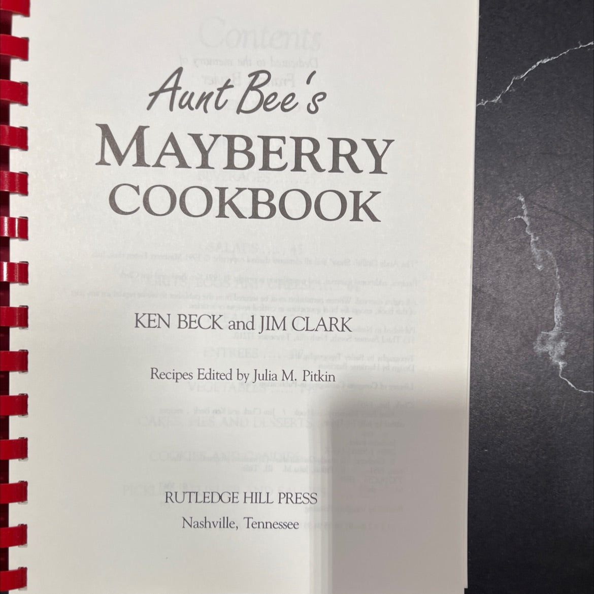 aunt bee's mayberry cookbook book, by ken beck, jim clark, 1991 Paperback image 2