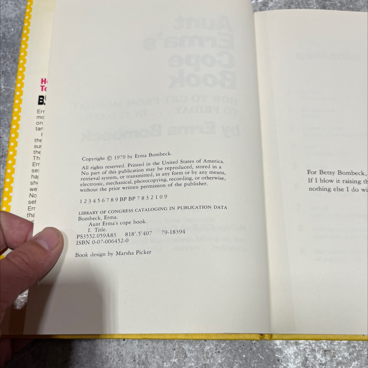 aunt erma's cope book how to get from monday to friday . . . in 12 days book, by Erma Bombeck, 1979 Hardcover image 3