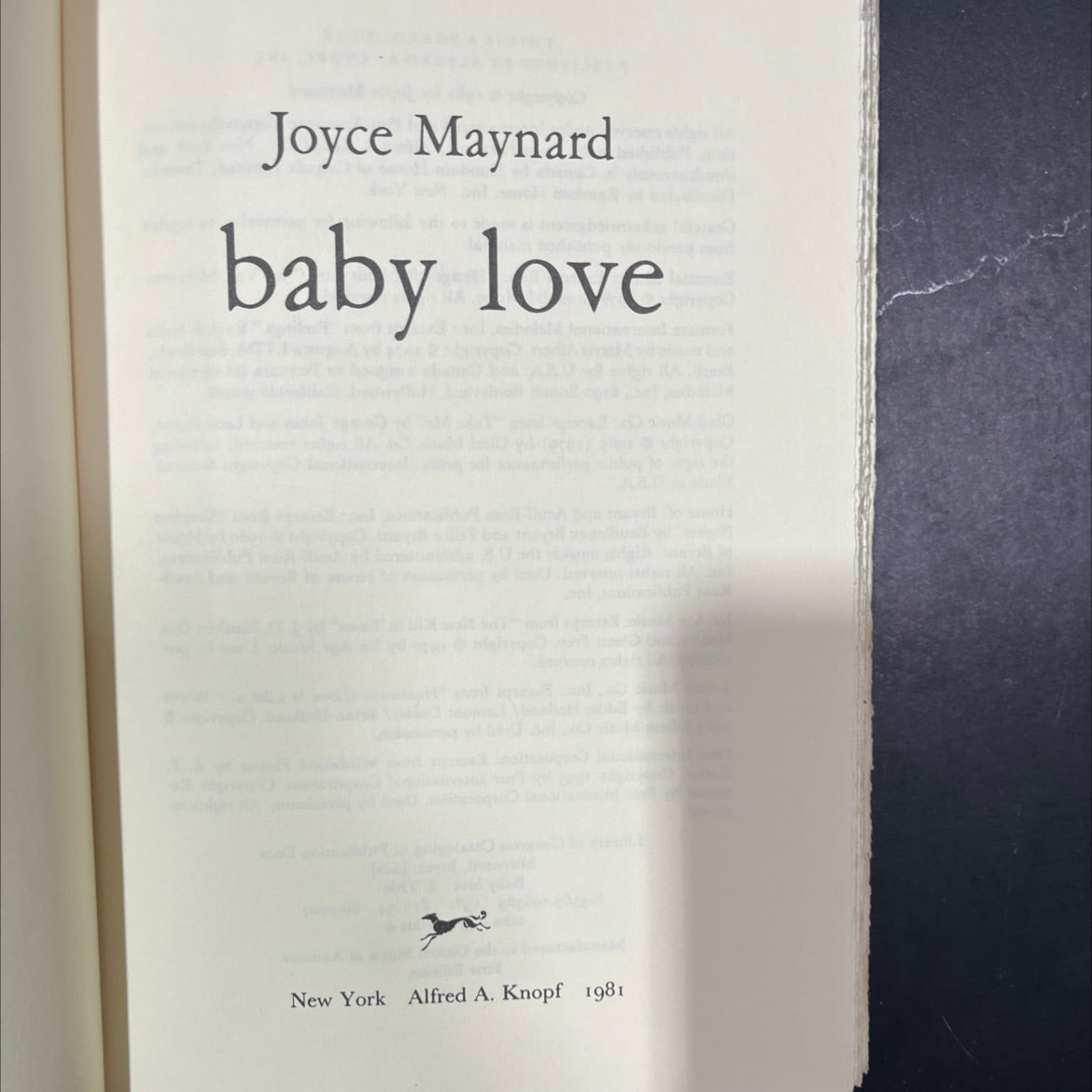 baby love book, by Joyce Maynard, 1981 Hardcover image 2