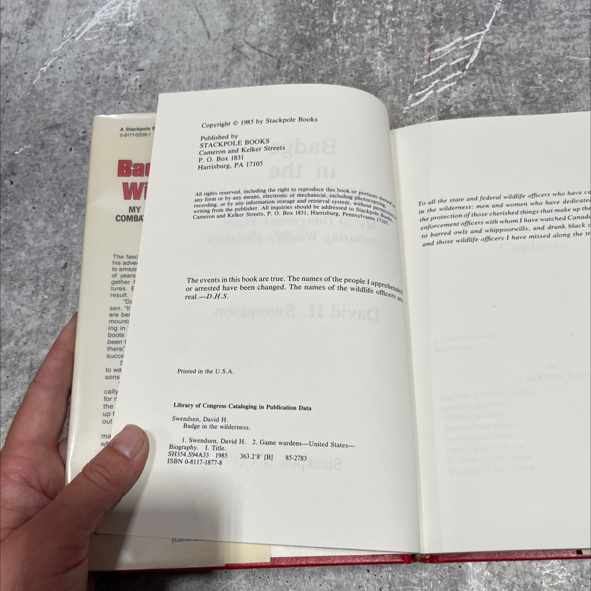 badge in the wilderness my 30 dangerous years combating wildlife violators book, by David H. Swendsen, 1985 Hardcover image 3