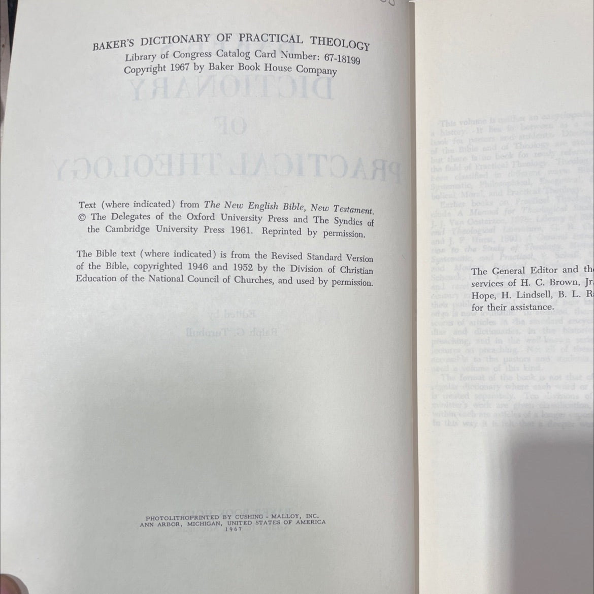 baker's dictionary of practical theology book, by unknown, 1967 Hardcover image 3