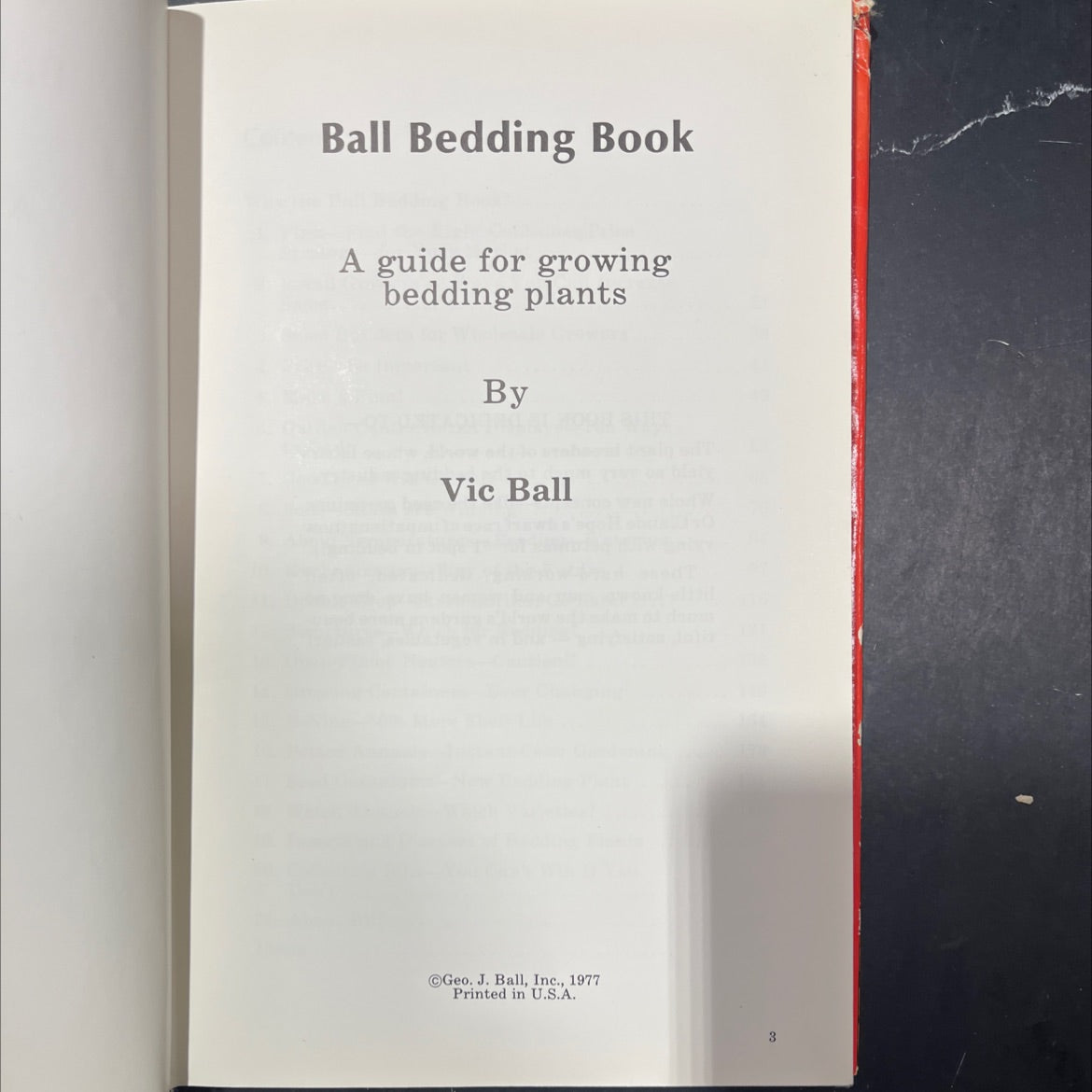 ball bedding book a guide for growing bedding plants book, by Vic Ball, 1977 Hardcover image 2