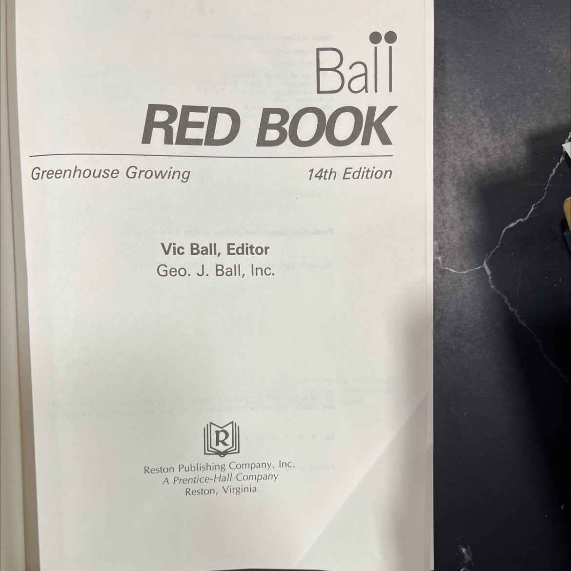 ball red book greenhouse growing book, by vic ball, 1985 Hardcover image 2
