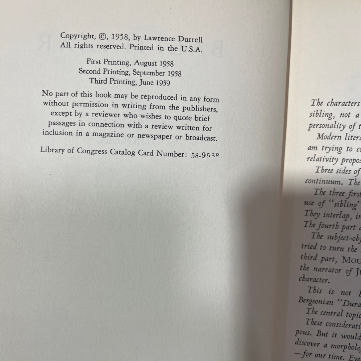 balthazar book, by lawrence durrell, 1958 Hardcover image 3