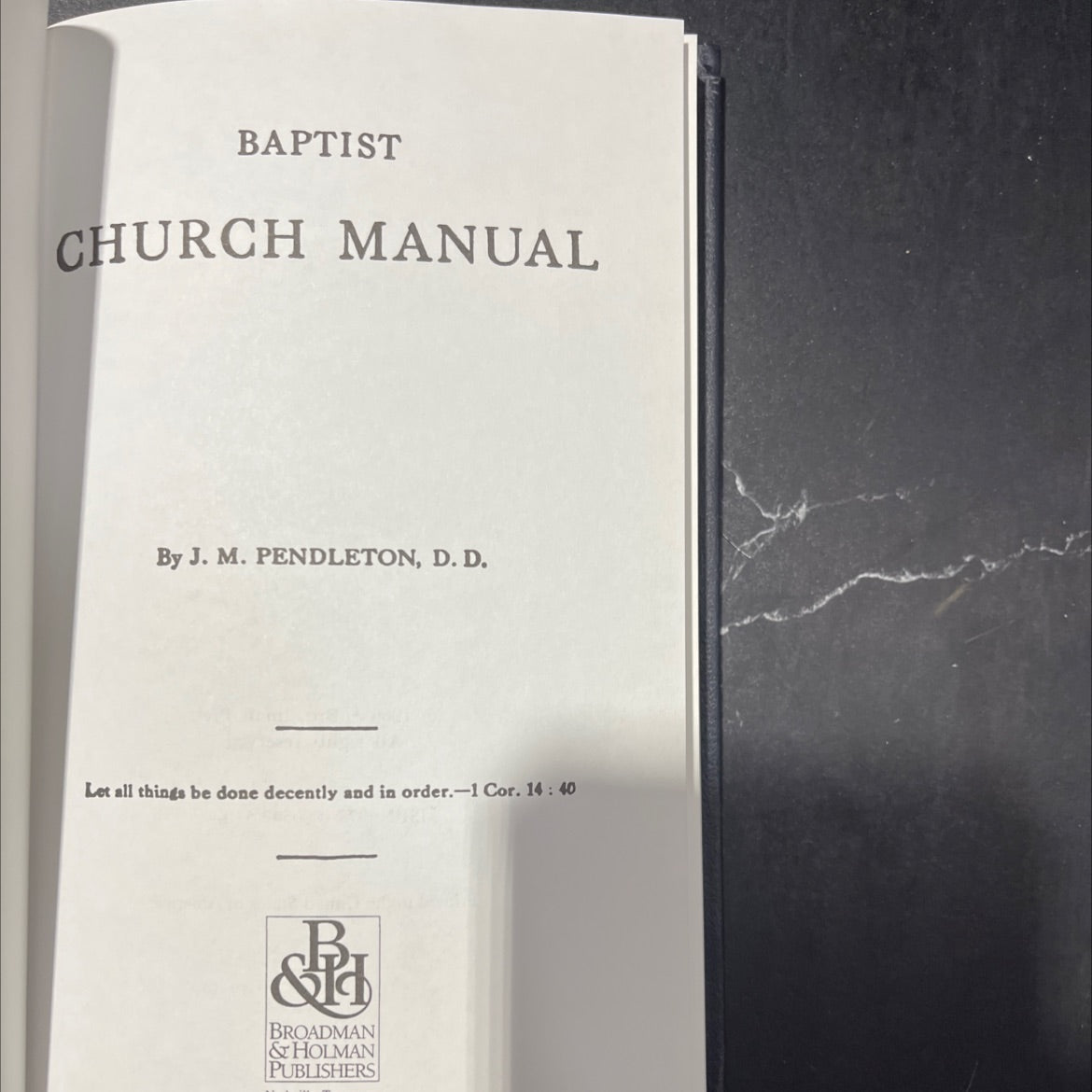 baptist church manual book, by j. m. pendleton, d. d., 1966 Hardcover image 2