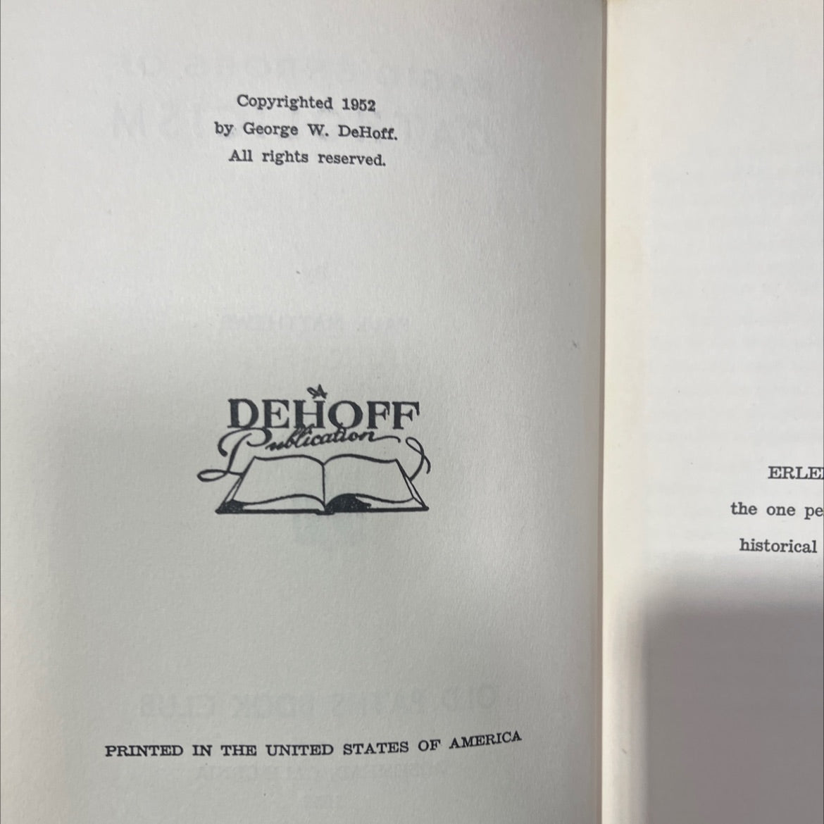 basic errors of catholicism book, by paul matthews, 1952 Hardcover image 3