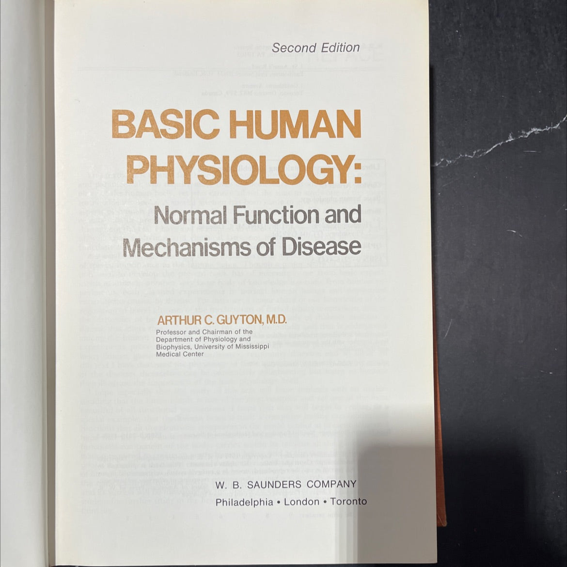 basic human physiology: normal function and mechanisms of disease book, by arthur c. guyton, 1977 Hardcover image 2