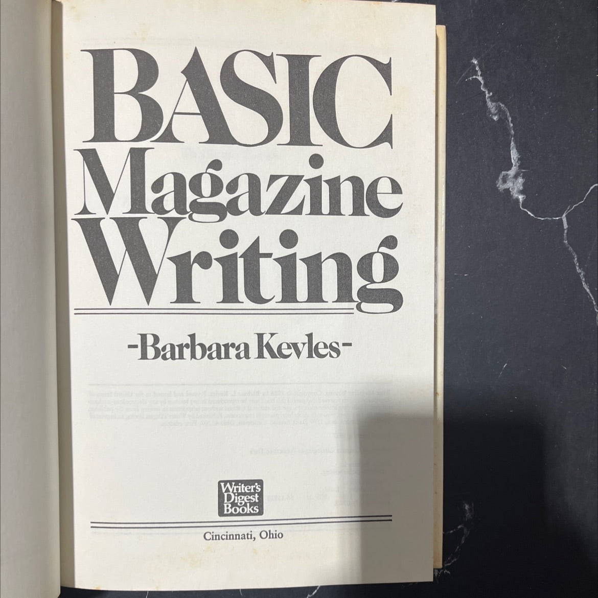 basic magazine writing book, by barbara kevles, 1986 Hardcover image 2