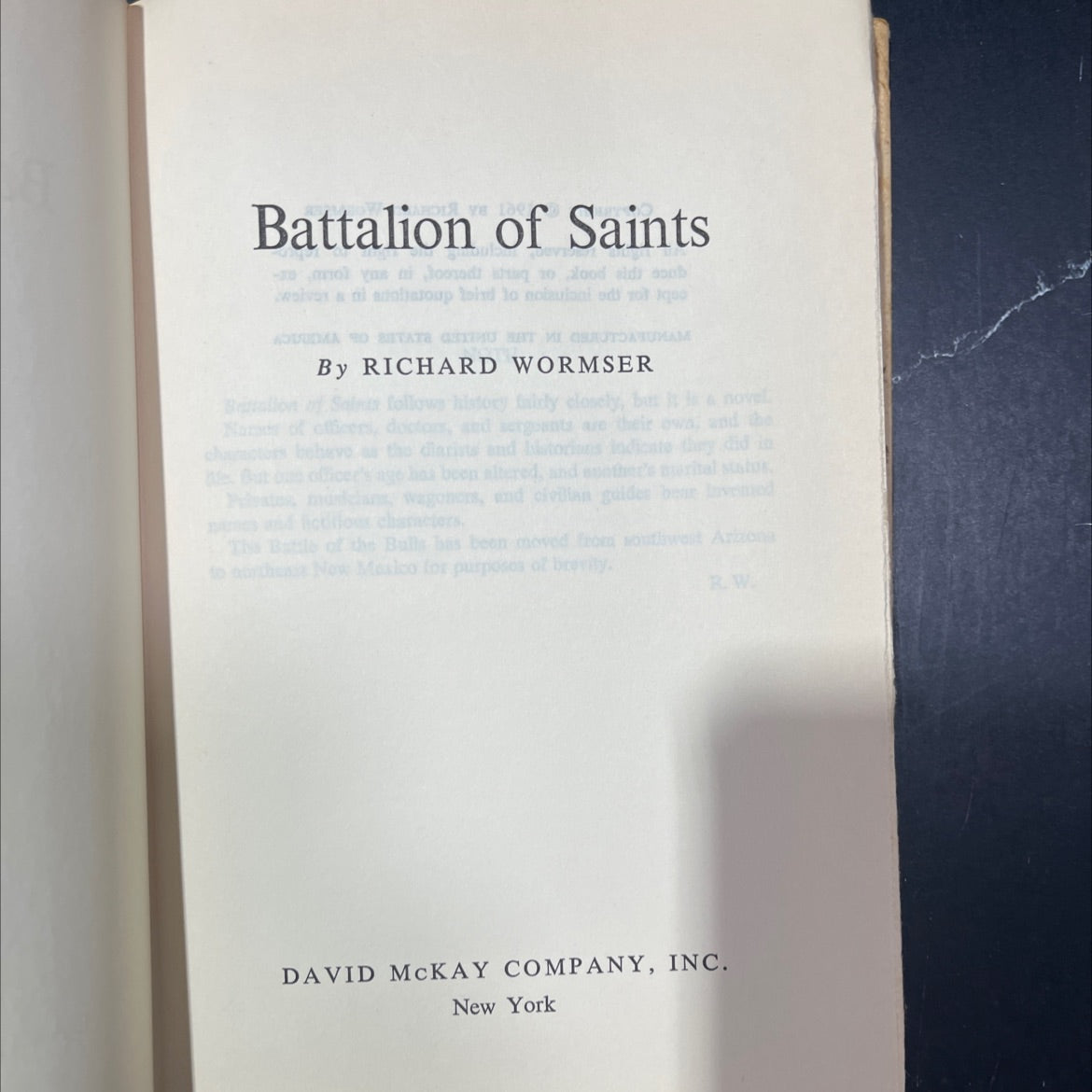 battalion of saints book, by richard wormsser, 1961 Hardcover image 2