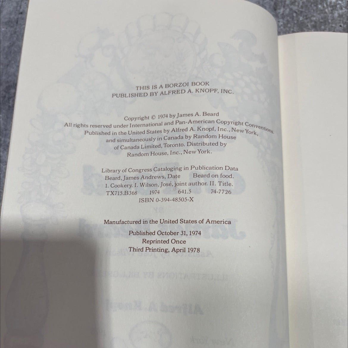 beard on food book, by James Beard, 1978 Hardcover image 3