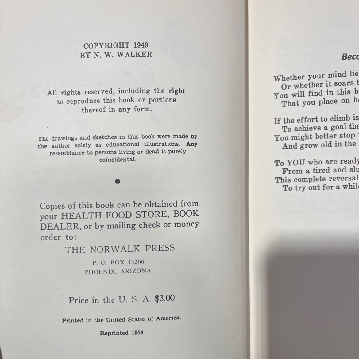 become younger book, by n. w. walker, 1954 Hardcover image 3