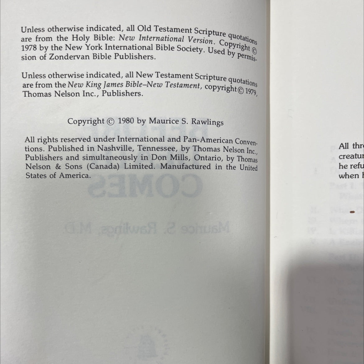 before death comes book, by Maurice S. Rawlings, M.D., 1986 Hardcover image 3