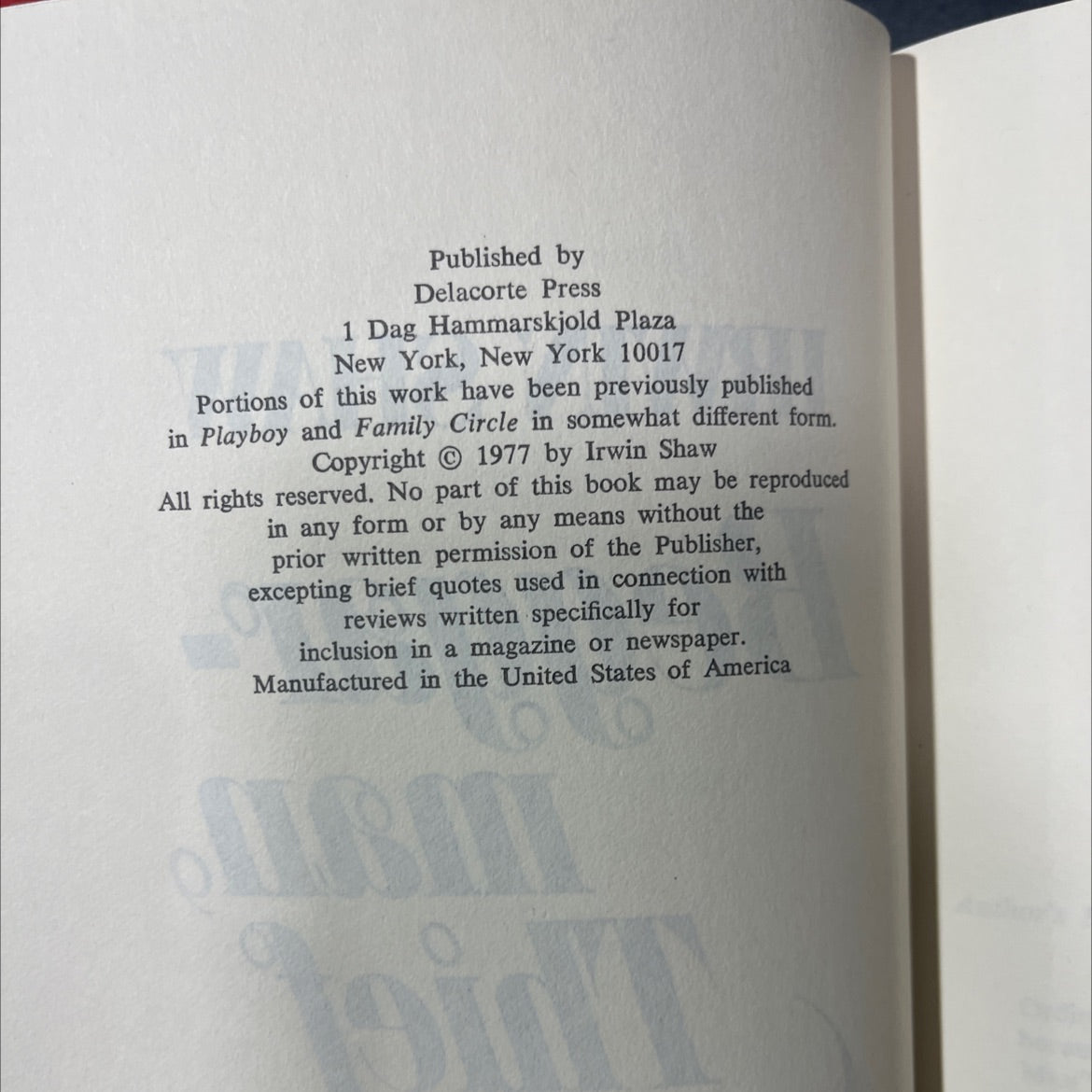 beggar-man thief book, by irwin shaw, 1977 Hardcover image 3