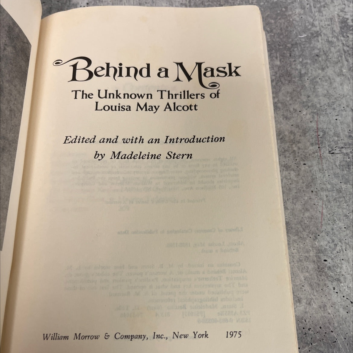 behind a mask the unknown thrillers of louisa may alcott book, by louisa may alcott, 1975 Hardcover image 2